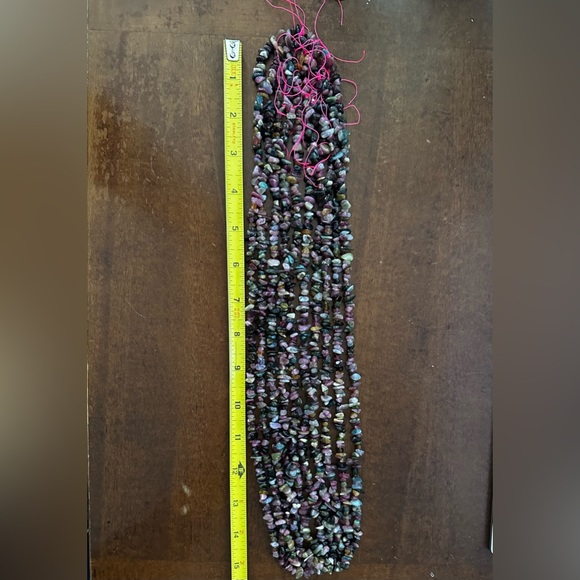 Natural Tourmaline Chips Necklace 30in - Picture 1 of 3